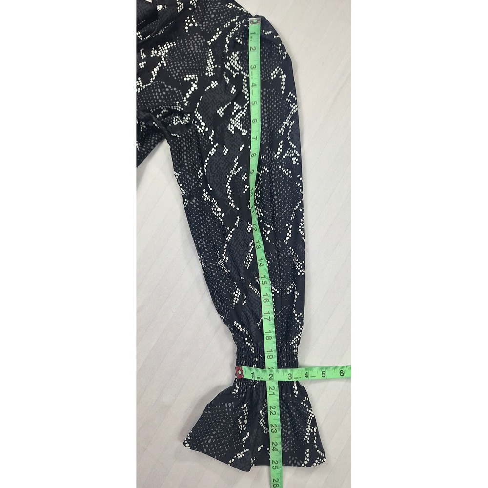Jude Connally Black White Snakeskin Print Tiered Mini Dress Jude Cloth Medium - Picture 5 of 7